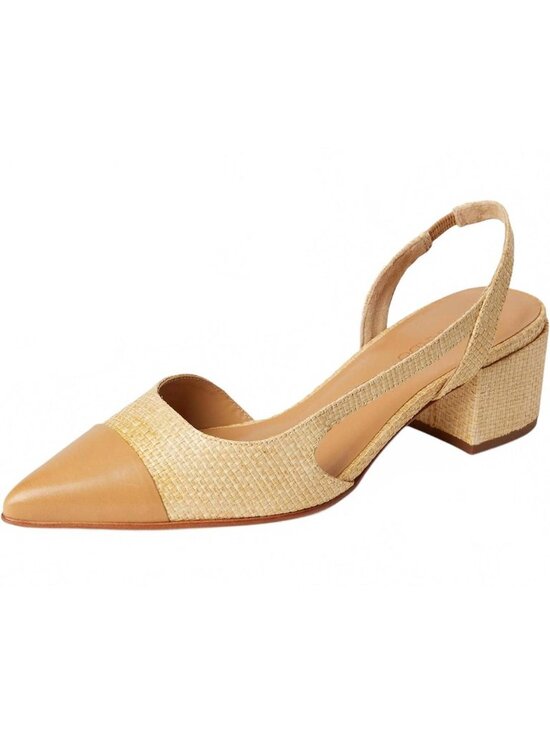 Bernardo Shoes - BERNARDO Monroe Slingback PUMPS BEIGE  Raffia and leather size 8.5